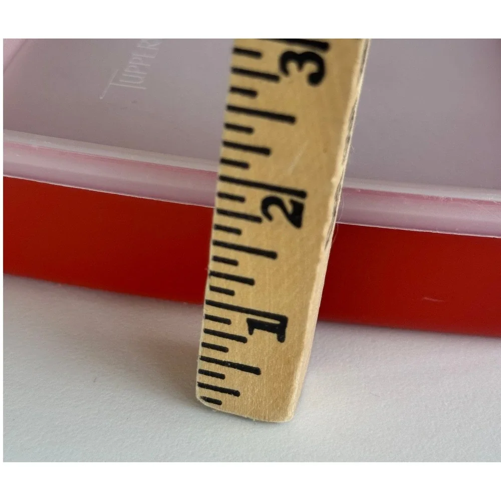 Tupperware Food Storage Container Red 5x5 Square Frosted Lid Vintage USA Kitchen